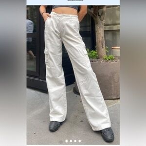 SUBDUED KHAKI CARGO PANTS Size 4 small y2k stretchy cargo E